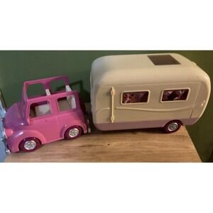 Lil' Woodzeez Happy Camp3r Jeep And‎ Camper With Some Accessories, By Battat